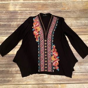 Black embroidered blouse